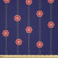 thumbnail image 1 of Ambesonne Floral Fabric by the Yard Microfiber, Boho Flowers and Vines Art, 5 Yards, Indigo Coral Green, 1 of 2