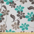 thumbnail image 1 of Ambesonne Floral Fabric by the Yard Microfiber, Botany Flowers Pattern Art, 1 Yard, Dark Seafoam Umber, 1 of 1