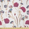thumbnail image 1 of Ambesonne Floral Fabric by the Yard Microfiber, Calm Tones Wildflowers Art, 1 Yard, Dark Magenta Multicolor, 1 of 2