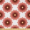 thumbnail image 1 of Ambesonne Floral Fabric by the Yard Microfiber, Circle and Teardrop Shape, 2 Yards, Coral Dried Rose, 1 of 4