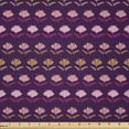 thumbnail image 1 of Ambesonne Floral Fabric by the Yard Microfiber, Colorful Flowers Nature Art, 5 Yards, Pale Brown Dark Purple, 1 of 2