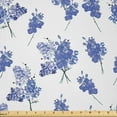 thumbnail image 1 of Ambesonne Floral Fabric by the Yard Microfiber, Early Purple Orchids, 3 Yards, Blue Grey and Violet, 1 of 4