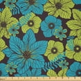 thumbnail image 1 of Ambesonne Floral Fabric by the Yard Microfiber, Exotic Flowers Illustraiton, 1 Yard, Dark Mauve Yellow Green, 1 of 2