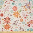 thumbnail image 1 of Ambesonne Floral Fabric by the Yard Microfiber, Flowers Checkered Back Plot, 10 Yards, Dark Salmon Pale Salmon, 1 of 1