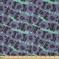 thumbnail image 1 of Ambesonne Floral Fabric by the Yard Microfiber, Flowers Lines Geometric Art, 10 Yards, Blue Violet and Pale Teal, 1 of 2
