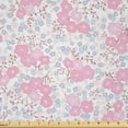 thumbnail image 1 of Ambesonne Floral Fabric by the Yard Microfiber, Flowers Pastel Tones, 2 Yards, Pale Pink Ceil Blue, 1 of 2