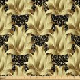 thumbnail image 1 of Ambesonne Floral Fabric by the Yard Microfiber, Golden Blossom Pattern Print, 10 Yards, Khaki Charcoal Grey, 1 of 1