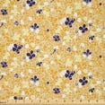 thumbnail image 1 of Ambesonne Floral Fabric by the Yard Microfiber, Hand Drawn Flower, 1 Yard, Champagne Earth Yellow, 1 of 2