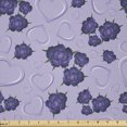 thumbnail image 1 of Ambesonne Floral Fabric by the Yard Microfiber, Hearts Roses Retro Style Art, 3 Yards, Pastel Purple and Fern Green, 1 of 2