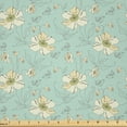thumbnail image 1 of Ambesonne Floral Fabric by the Yard Microfiber, Pastel Tones Flowers Art, 2 Yards, Mint Green Pale Yellow, 1 of 2