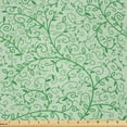 thumbnail image 1 of Ambesonne Floral Fabric by the Yard Microfiber, Retro Continuous Branch Art, 5 Yards, Fern Green Grey, 1 of 2