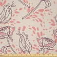 thumbnail image 1 of Ambesonne Floral Fabric by the Yard Microfiber, Romantic Roses and Spots, 1 Yard, Eggshell Plum and Blush, 1 of 2