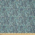 thumbnail image 1 of Ambesonne Floral Fabric by the Yard Microfiber, Round Bloom and Leaves, 10 Yards, Indigo Seafoam, 1 of 1