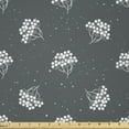 thumbnail image 1 of Ambesonne Floral Fabric by the Yard Microfiber, Snow Holidays Rowanberry, 10 Yards, Dark Grey and Seafoam, 1 of 2
