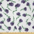thumbnail image 1 of Ambesonne Floral Fabric by the Yard Microfiber, Watercolor Design Flowers, 2 Yards, Dark Indigo Laurel Green, 1 of 2
