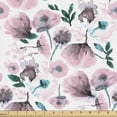 thumbnail image 1 of Ambesonne Floral Fabric by the Yard Upholstery, Pastel Dreamy Poppy Garden, 1 Yard, Dark Teal and Pale Pink, 1 of 5