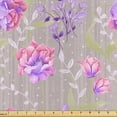 thumbnail image 1 of Ambesonne Floral Fabric by the Yard Upholstery, Repeating Art Roses Branches, 1 Yard, Lilac Rose and Off White, 1 of 1