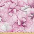 thumbnail image 1 of Ambesonne Floral Fabric by the Yard Upholstery, Romantic Magnolia Flowers, 1 Yard, Pink and Pale Grey, 1 of 5