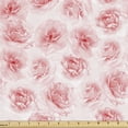 thumbnail image 1 of Ambesonne Floral Fabric by the Yard Upholstery, Roses Valentine's Day Art, 10 Yards, Dark Pink Blush and White, 1 of 5