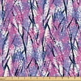 thumbnail image 1 of Ambesonne Floral Fabric by the Yard Upholstery, Spring Flowers Overlapping, 2 Yards, Pink Dark Turquoise White, 1 of 1