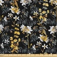 thumbnail image 1 of Ambesonne Floral Fabric by the Yard, Summer Meadow Flower Botany, 1 Yard, Mustard Grey and Black, 1 of 5