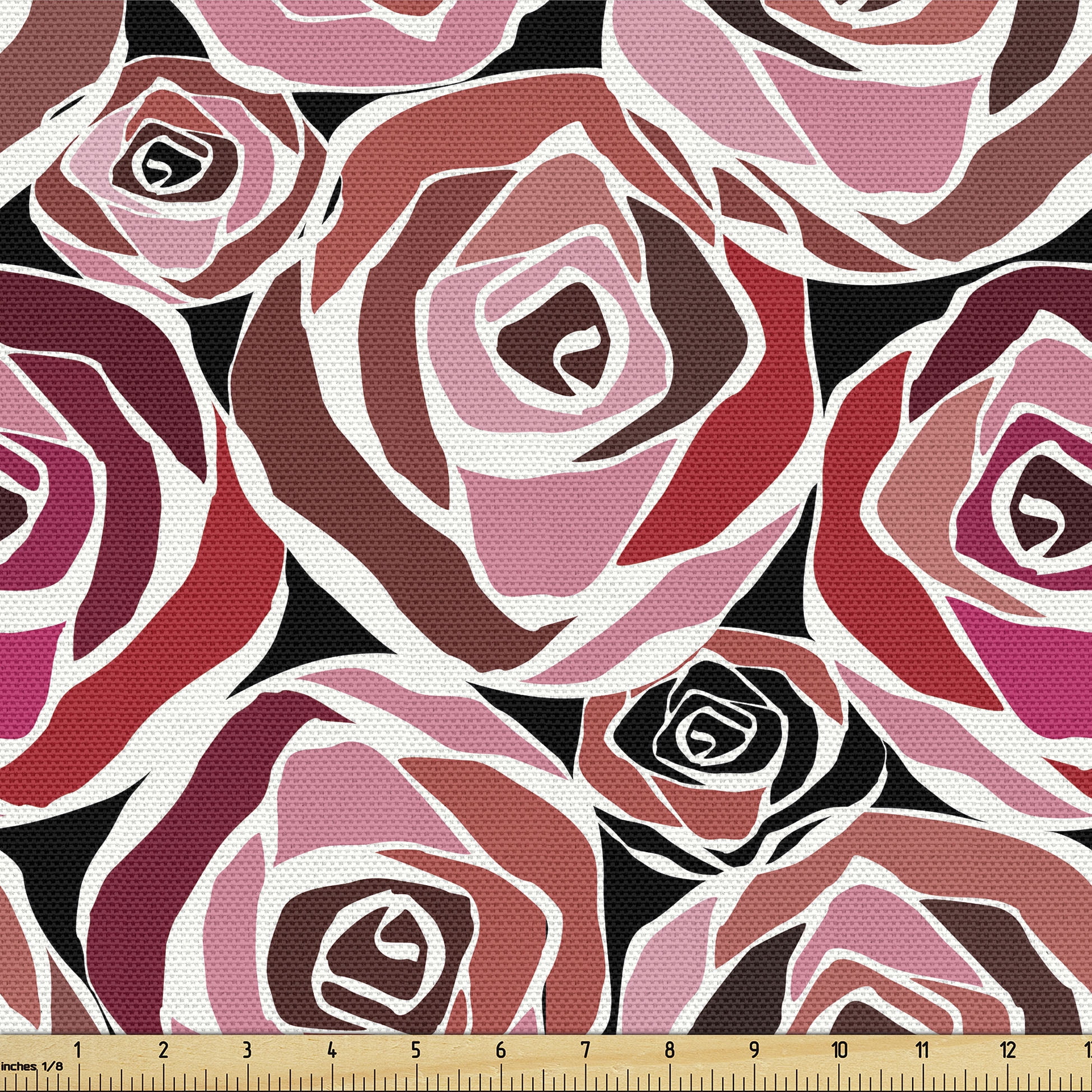 Ambesonne Floral Fabric by the Yard Upholstery, Surreal Art Roses ...