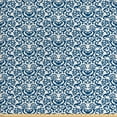 thumbnail image 1 of Ambesonne Floral Fabric by the Yard Upholstery, Antique Damask Curvy Art, 10 Yards, Blue White, 1 of 4