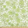 thumbnail image 1 of Ambesonne Floral Fabric by the Yard Upholstery, Aster Calendula Blooms Art, 5 Yards, Lime Green White, 1 of 5