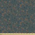thumbnail image 1 of Ambesonne Floral Fabric by the Yard Upholstery, Autumn Details Scattered, 2 Yards, Dark Teal and Ginger, 1 of 5