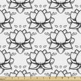 thumbnail image 1 of Ambesonne Floral Fabric by the Yard Upholstery, Balance Sign Lotus, 3 Yards, Charcoal Grey and White, 1 of 5