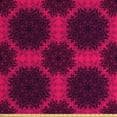 thumbnail image 1 of Ambesonne Floral Fabric by the Yard Upholstery, Baroque Roses Mandala, 10 Yards, Hot Pink Dark Purple, 1 of 4