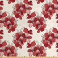 thumbnail image 1 of Ambesonne Floral Fabric by the Yard Upholstery, Birth of the Nature Design, 10 Yards, Ruby Pale Pink Cream, 1 of 4