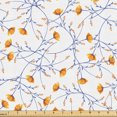 thumbnail image 1 of Ambesonne Floral Fabric by the Yard Upholstery, Blooming Meadow Flowers Art, 3 Yards, Earth Yellow and Dark Violet, 1 of 5