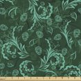 thumbnail image 1 of Ambesonne Floral Fabric by the Yard Upholstery, Blossoming Vivid Nature, 1 Yard, Jade Green Pale Green, 1 of 5