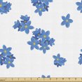 thumbnail image 1 of Ambesonne Floral Fabric by the Yard Upholstery, Bluish Forget Me Not Flowers, 3 Yards, Deep Sky Blue and Mustard, 1 of 5