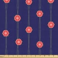 thumbnail image 1 of Ambesonne Floral Fabric by the Yard Upholstery, Boho Flowers and Vines Art, 10 Yards, Indigo Coral Green, 1 of 5