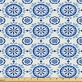 thumbnail image 1 of Ambesonne Floral Fabric by the Yard Upholstery, Circular Shaped Flowers Art, 2 Yards, Pale Sky Blue and White, 1 of 5