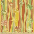 thumbnail image 1 of Ambesonne Floral Fabric by the Yard Upholstery, Colorful Skew Vertical Waves, 1 Yard, Multicolor, 1 of 5