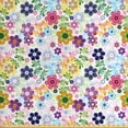 thumbnail image 1 of Ambesonne Floral Fabric by the Yard Upholstery, Colorful Translucent Flowers, 2 Yards, Multicolor, 1 of 4