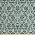 thumbnail image 1 of Ambesonne Floral Fabric by the Yard Upholstery, Damask Inspired Oriental Art, 3 Yards, Dark Rosewood Pale Teal, 1 of 4