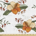 thumbnail image 1 of Ambesonne Floral Fabric by the Yard Upholstery, Detailed Flower Sketches, 10 Yards, White Orange Olive Green, 1 of 5