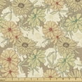 thumbnail image 1 of Ambesonne Floral Fabric by the Yard Upholstery, Earthy Daisy Like Blooms Art, 1 Yard, Pale Mustard Paprika, 1 of 5