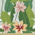 thumbnail image 1 of Ambesonne Floral Fabric by the Yard Upholstery, Exotic Hawaiian Botanic, 1 Yard, Multicolor, 1 of 5