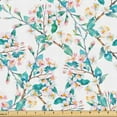 thumbnail image 1 of Ambesonne Floral Fabric by the Yard Upholstery, Flowering Tender Branches, 2 Yards, Pale Pink Dark Seafoam, 1 of 5