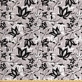thumbnail image 1 of Ambesonne Floral Fabric by the Yard Upholstery, Gothic Style Rose Petals, 5 Yards, Pale Mauve Black White, 1 of 4