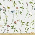 thumbnail image 1 of Ambesonne Floral Fabric by the Yard Upholstery, Herb Flowers Watercolors, 5 Yards, Multicolor, 1 of 5