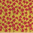 thumbnail image 1 of Ambesonne Floral Fabric by the Yard Upholstery, Japanese Blossom Sakura, 3 Yards, Earth Yellow Dark Brown, 1 of 4