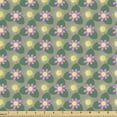 thumbnail image 1 of Ambesonne Floral Fabric by the Yard Upholstery, Japanese Swamp Flower Print, 2 Yards, Pastel Yellow Jade Green, 1 of 5
