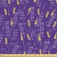 thumbnail image 1 of Ambesonne Floral Fabric by the Yard Upholstery, Lavender Flowers Leaves Art, 10 Yards, Violet and Pastel Yellow, 1 of 5