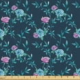 thumbnail image 1 of Ambesonne Floral Fabric by the Yard Upholstery, Lilac Roses Leaves Pattern, 1 Yard, Pale Purple and Petrol Blue, 1 of 5